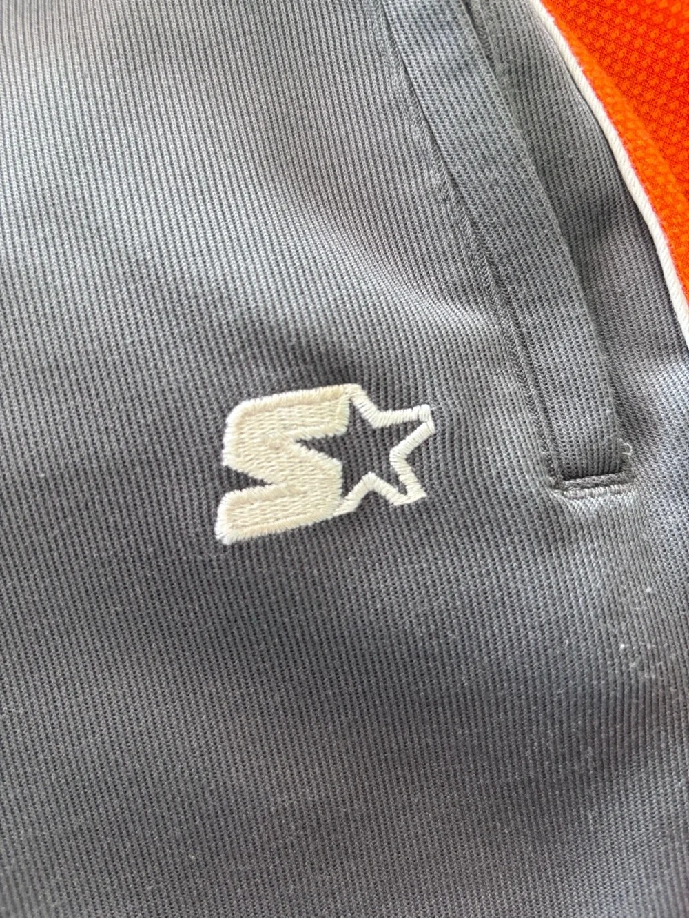 Starter Gray and Orange large Joggers with zippered legs